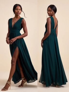 Lulus Heavenly Hues Emerald Green Maxi Dress Medium